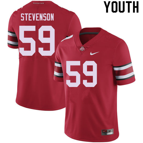 Ohio State Buckeyes Zach Stevenson Youth #59 Red Authentic Stitched College Football Jersey